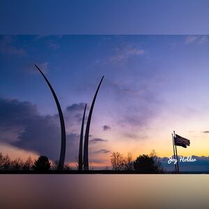 Purple Sunset Air Force Memorial Wall Art Print 8x10